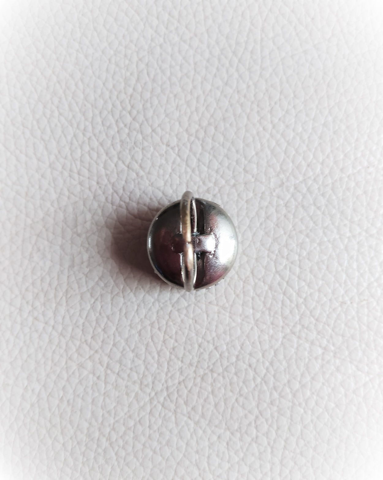 Large white metal ring "Hedgehog"