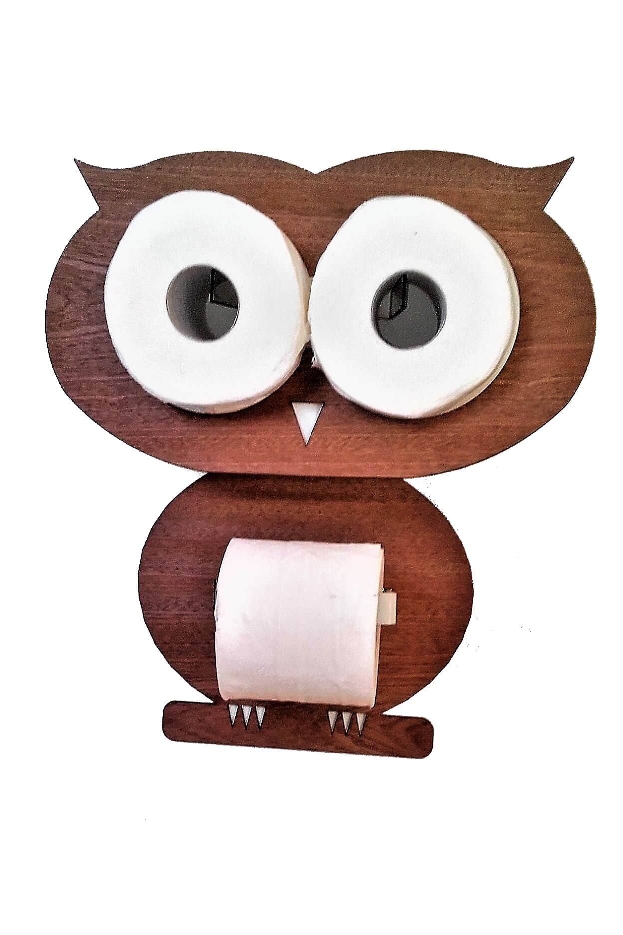 Funny toilet paper rolls holder. Owl - set for 3 toilet rolls