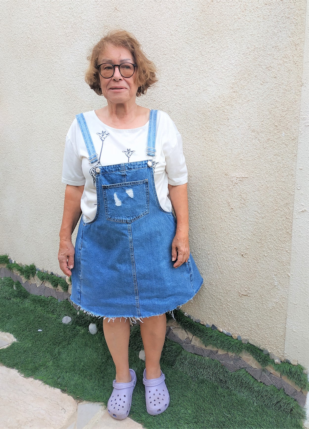 Denim apron with three pocket