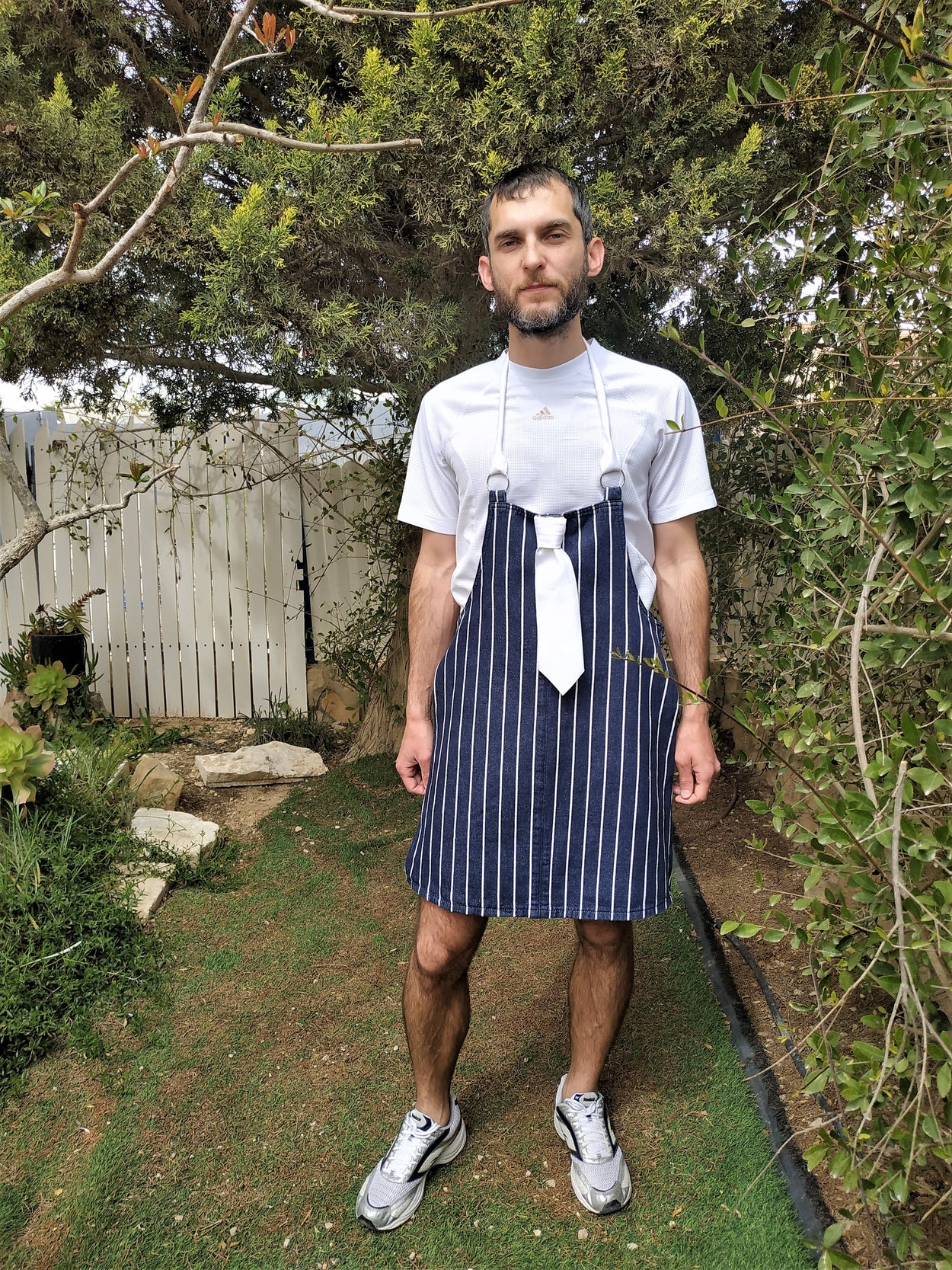 A set of denim aprons for HER and HIM.