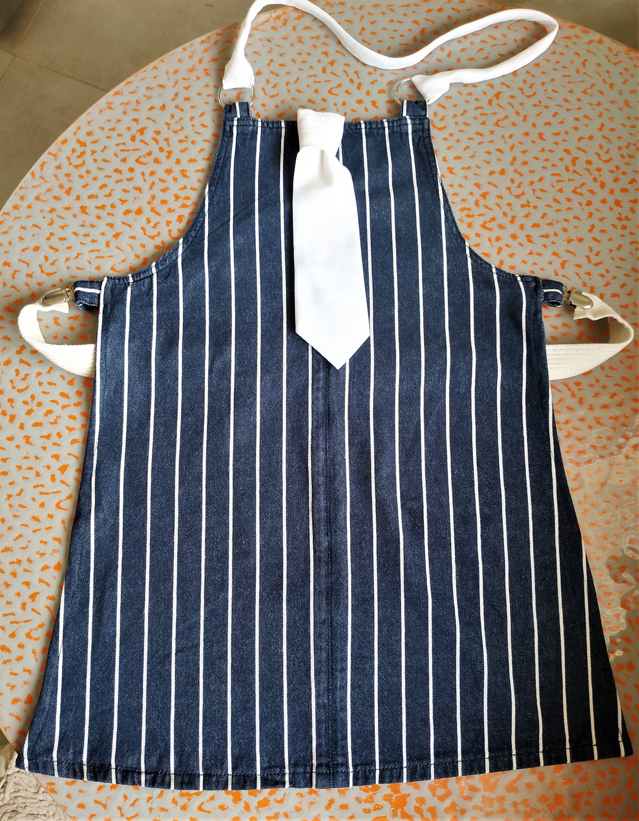 A set of denim aprons for HER and HIM.