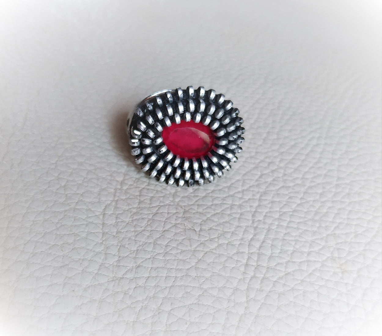 Massive ring with crimson stone