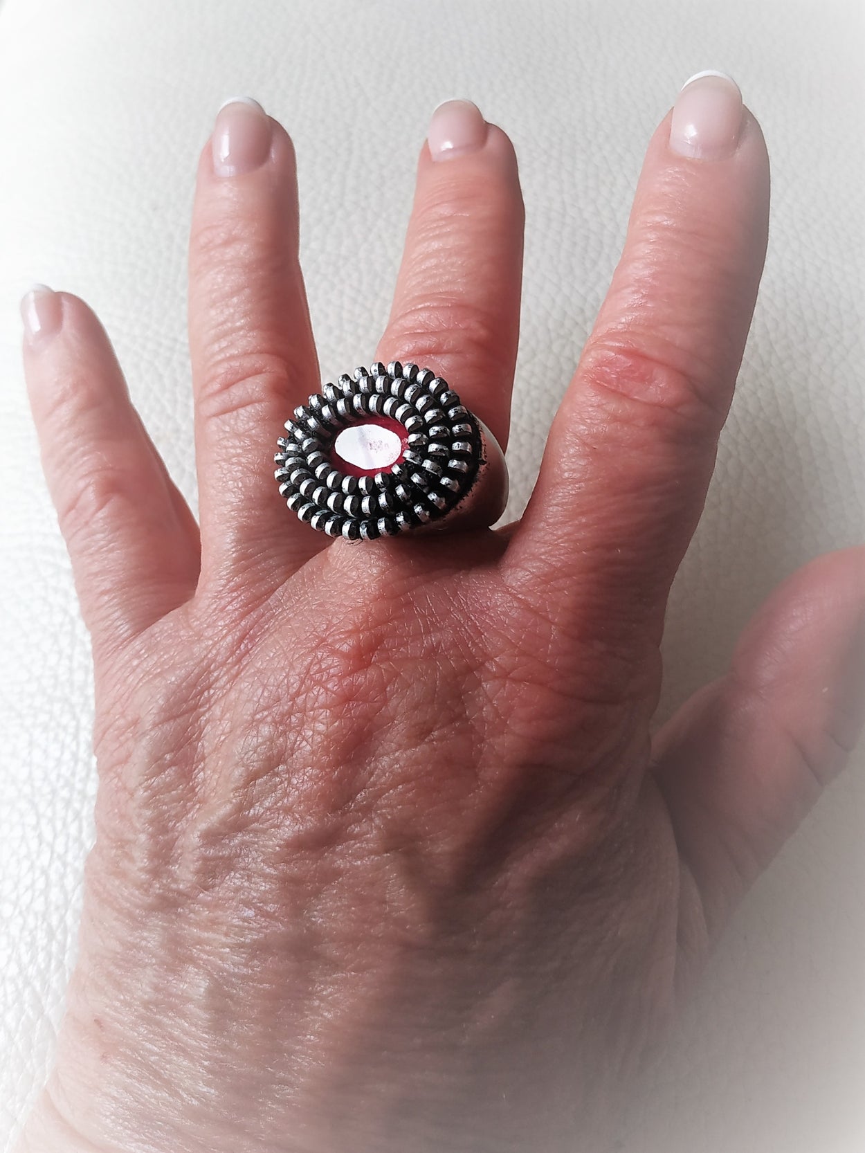Massive ring with crimson stone