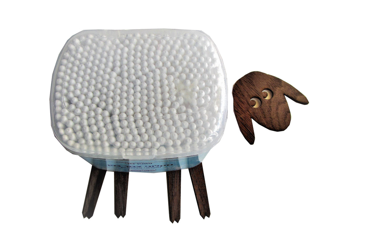 Lamb - A wall mounted box containing cotton buds. Funny Wall Decal - GLEZANT designer goods store.