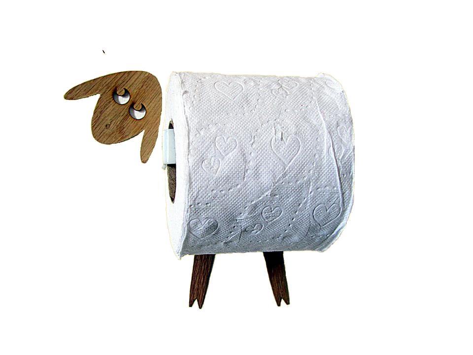 Shelf-Sheep for storing of toilet paper rolls with a roll holder-lamb - GLEZANT designer goods store.