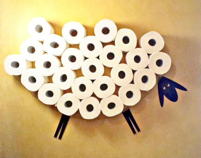 Shelf-Sheep for wall decoration and toilet paper storage GLEZANT