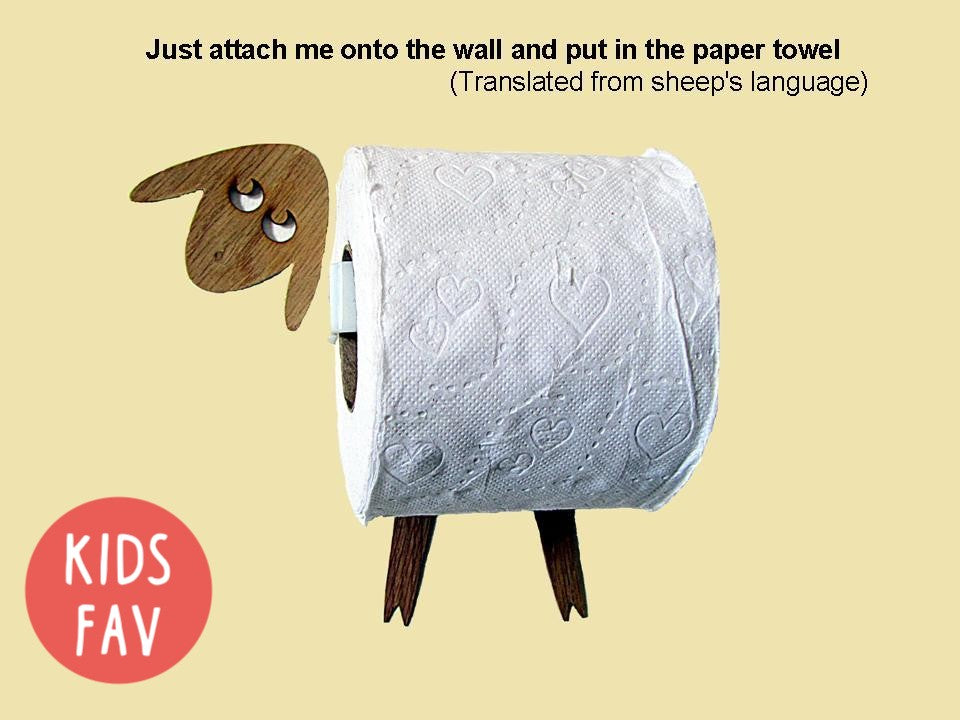Toilet paper/tissue holder. Funny bathroom roll holder like Lamb GLEZANT