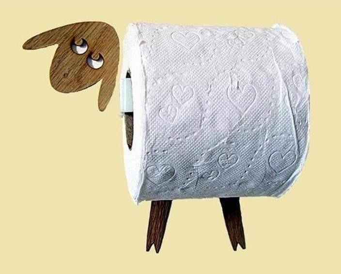 Toilet paper/tissue holder. Funny bathroom roll holder like Lamb GLEZANT