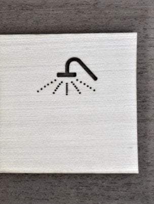 Bathroom sign. Wooden Sticker restroom door and shower - GLEZANT designer goods store.