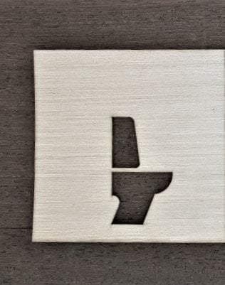 Bathroom sign. Wooden Sticker restroom door and shower - GLEZANT designer goods store.