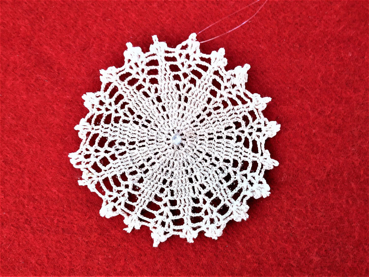 Set of 8 knitted snowflakes for Christmas Tree of as a decorations of the house - GLEZANT designer goods store.