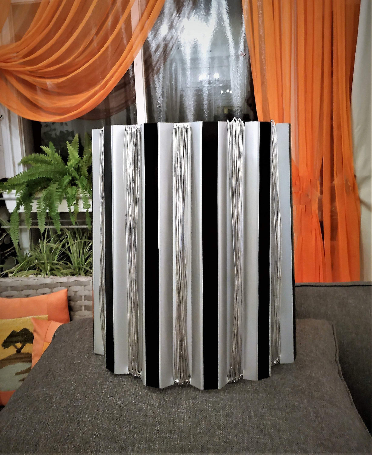 Exclusive modern shiny lampshade in techno style - GLEZANT designer goods store.