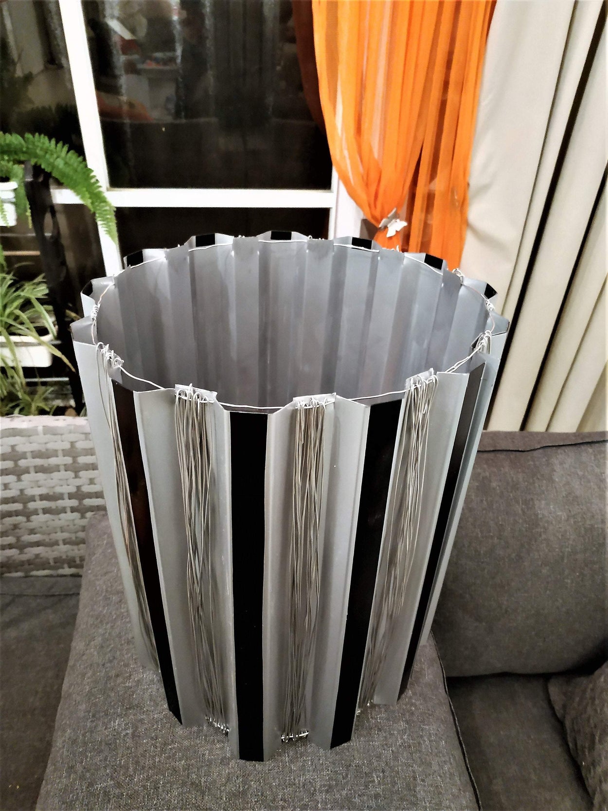 Exclusive modern shiny lampshade in techno style - GLEZANT designer goods store.