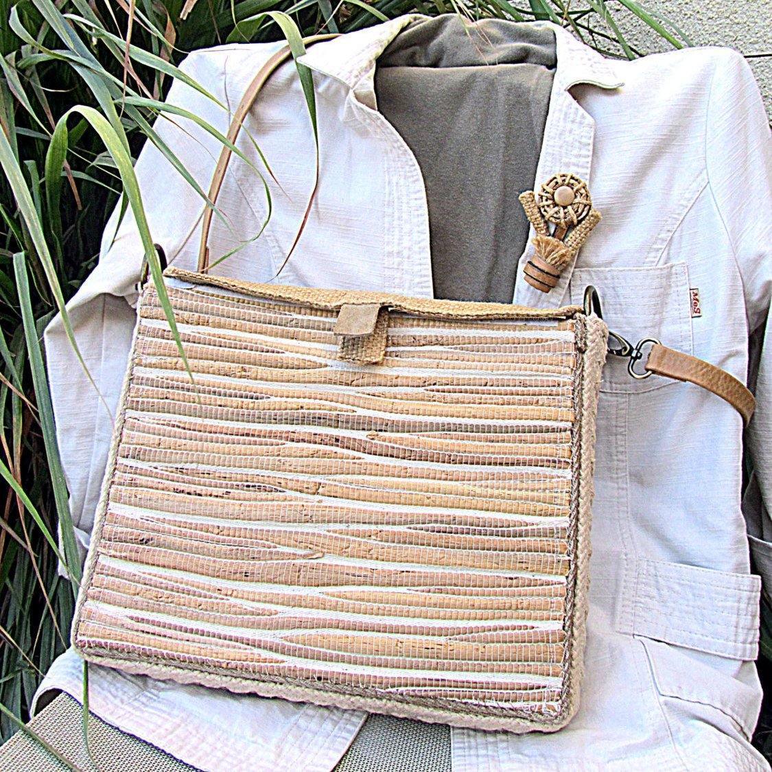 Women's summer folder bag made of natural materials handmade - GLEZANT designer goods store.