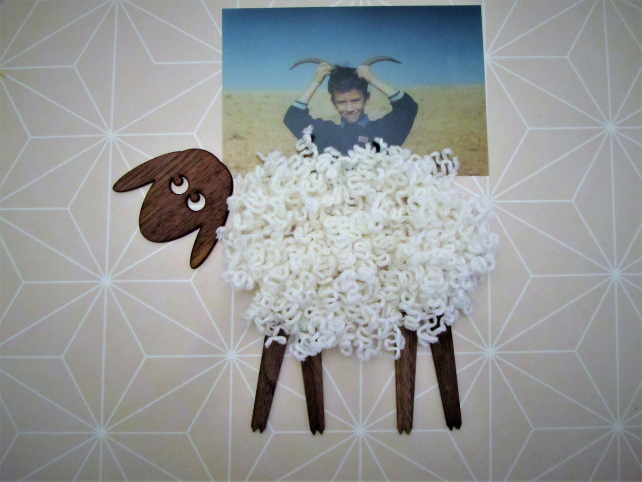 Funny Wall Decal Lamb  - Holder for photos and notes - GLEZANT designer goods store. 