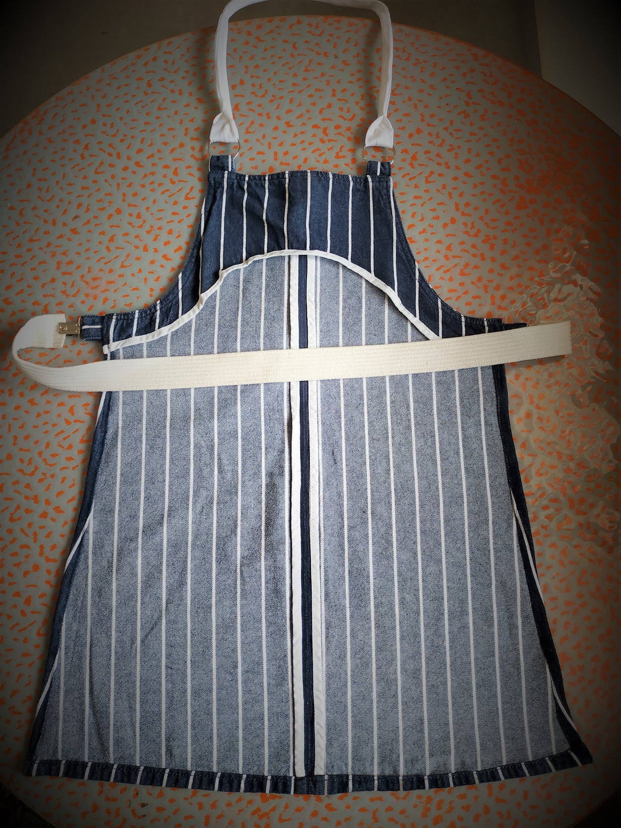 A set of denim aprons for HER and HIM.