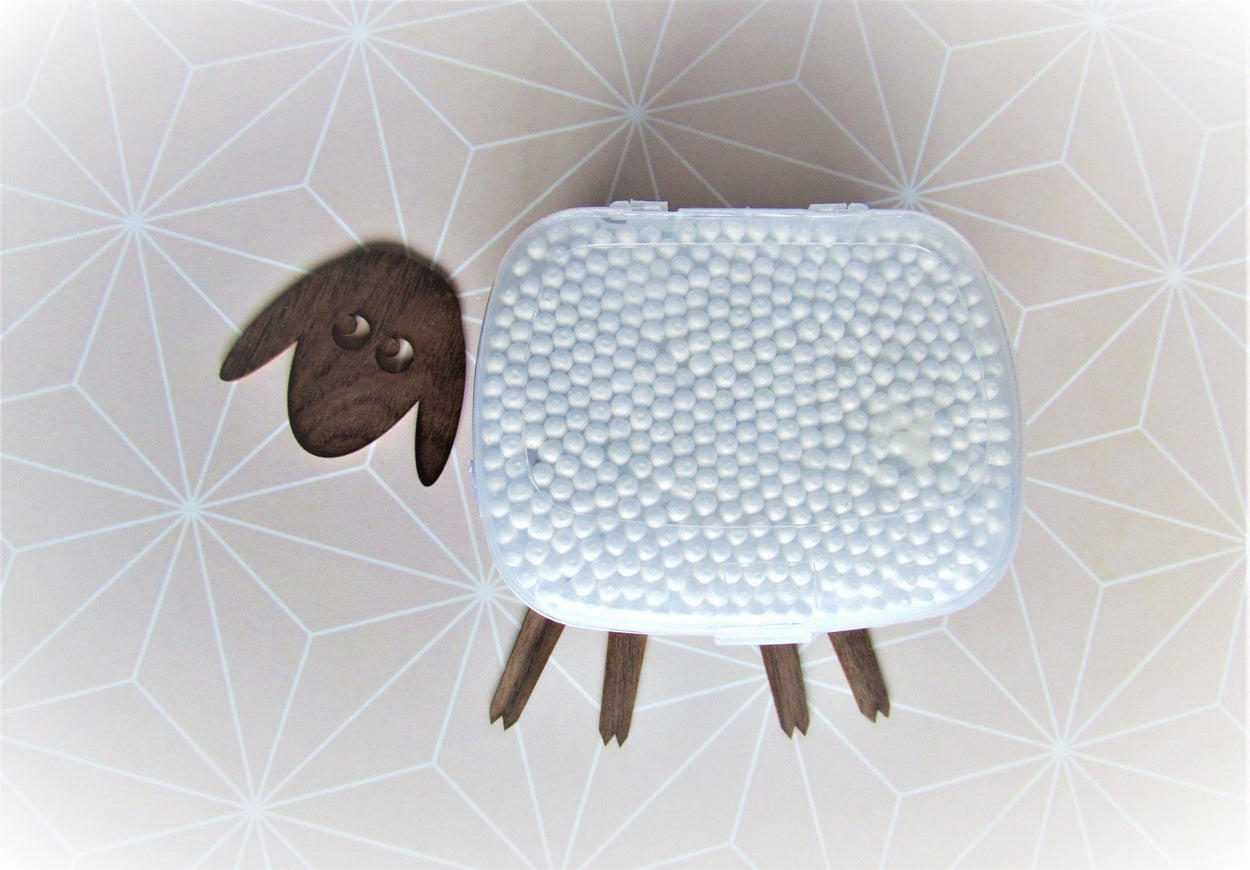 Lamb - A wall mounted box containing cotton buds. Funny Wall Decal - GLEZANT designer goods store. 