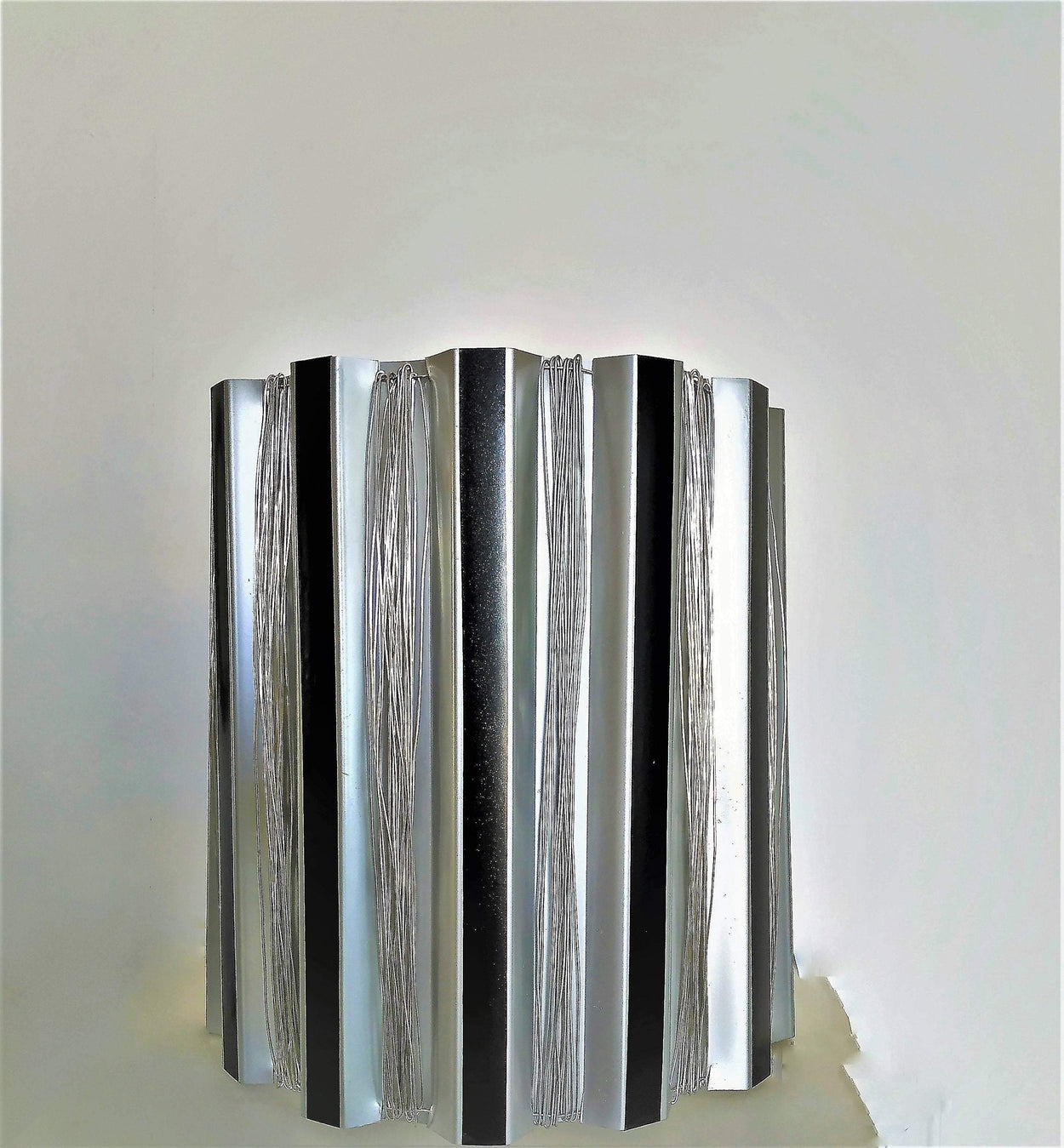 Exclusive modern shiny lampshade in techno style - GLEZANT designer goods store. 