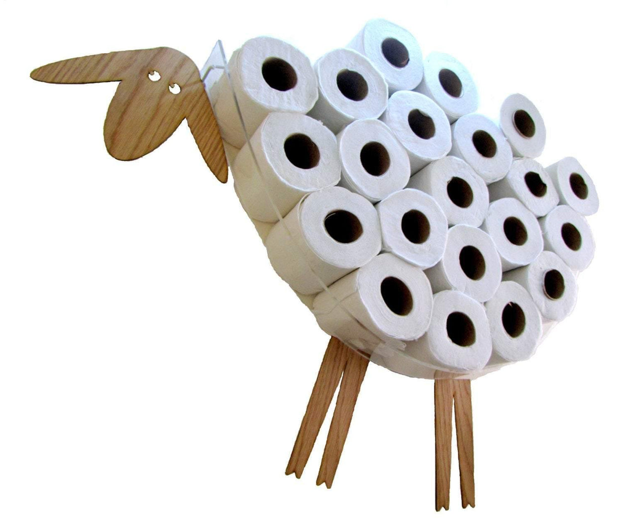 Shelf-Sheep for storing of toilet paper rolls with a roll holder-lamb - GLEZANT designer goods store. 